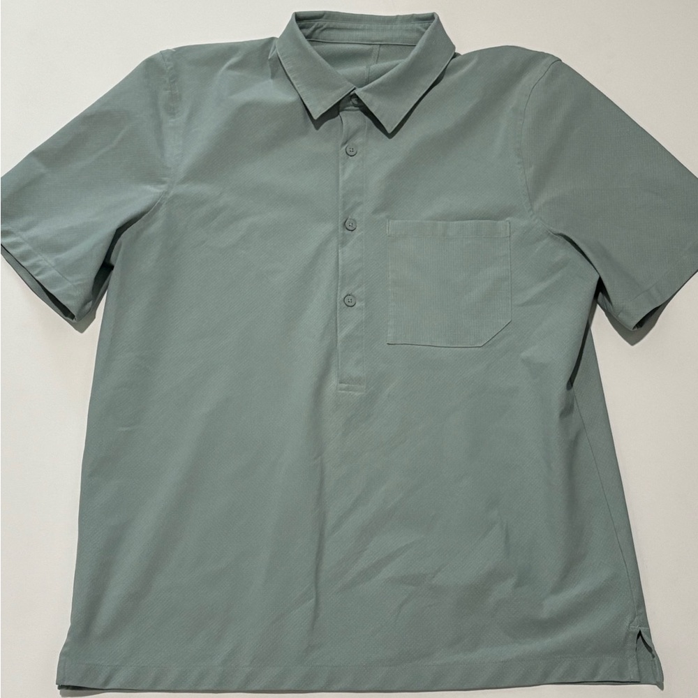 Lululemon Wovenair Popover Sage Polo Shirt